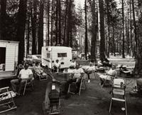 A group of four photographs ( Sicily , 1961; The Cafeteria , 1973; The Trip West, Camp Ground , 1966; Women Playing Bocce, Brighton , 1960)