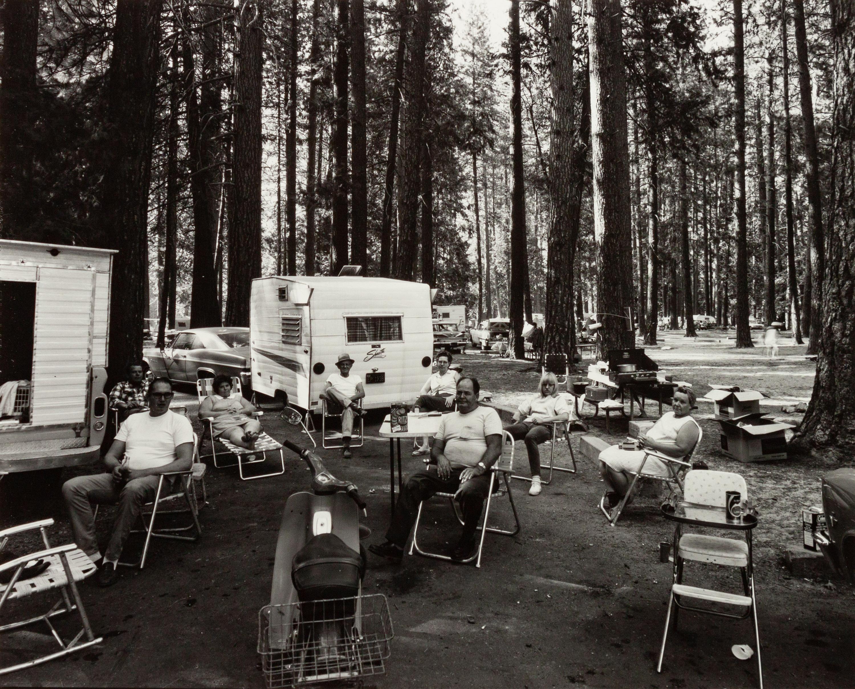 A group of four photographs ( Sicily , 1961; The Cafeteria , 1973; The Trip West, Camp Ground , 1966; Women Playing Bocce, Brighton , 1960)