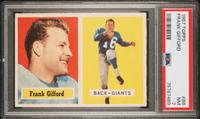 A 1957 Topps Frank Gifford Football Card No. 88 (PSA 7 NM) and 1962 Topps Johnny Unitas Football Card No. 1 (PSA 5 EX)