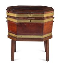 A George III Brass-Banded Mahogany Cellarette