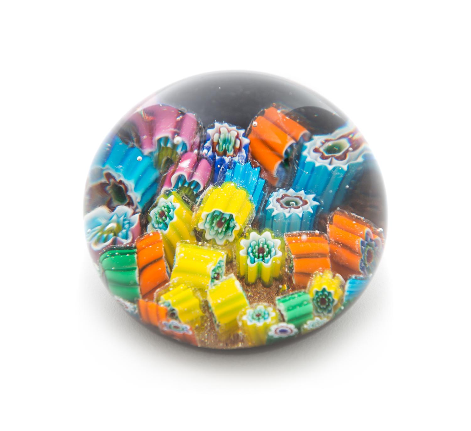 An Italian Murano Millefiori Paperweight Diameter 3 inches