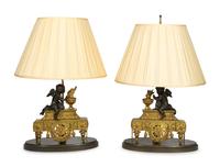 A Pair of Belle Époque Gilt Bronze Chenets