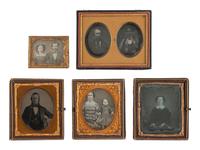 [EARLY PHOTOGRAPHY]. An assortment of hard images of couples and trios.