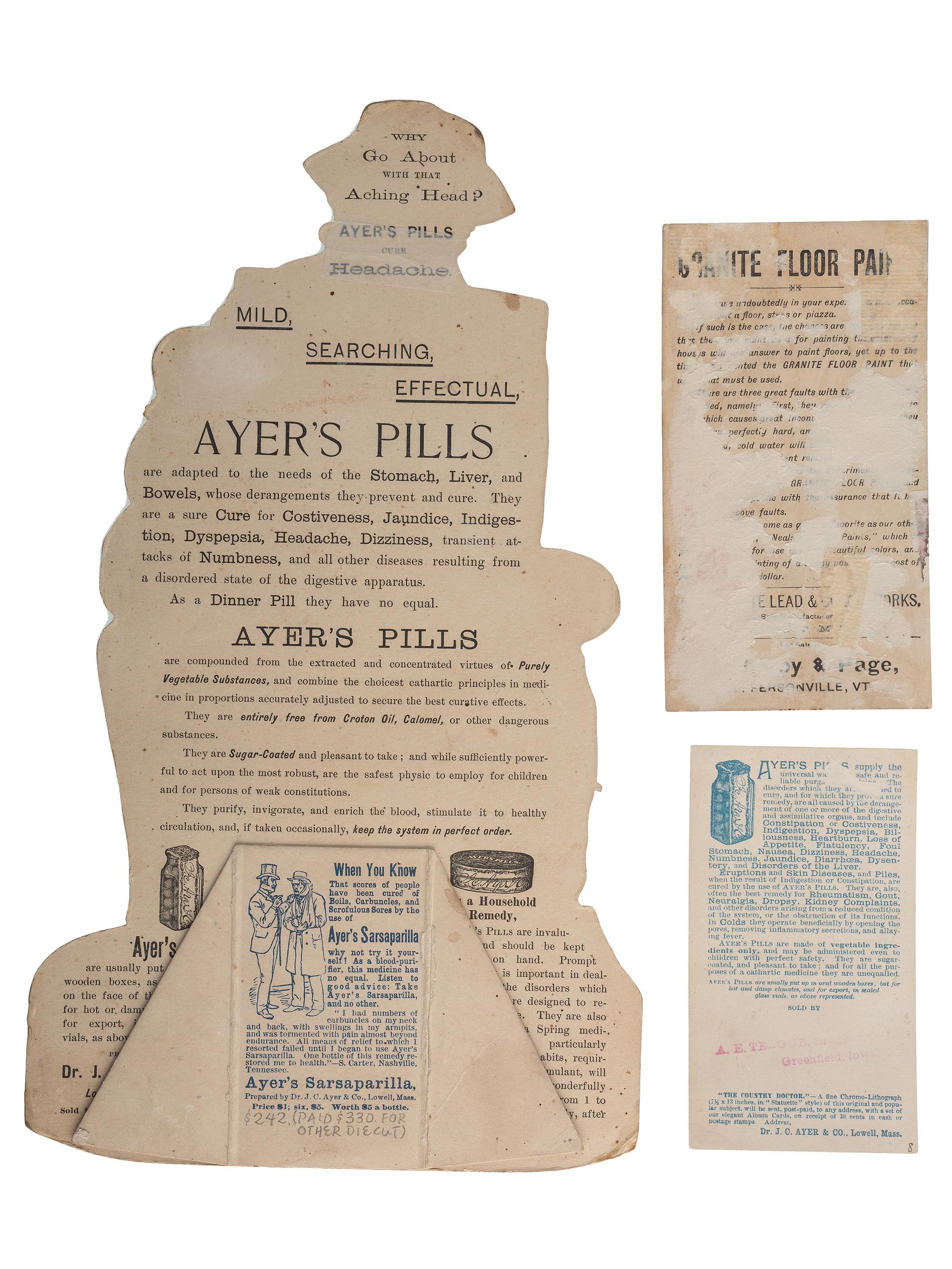 [AFRICAN AMERICANA] -- [ADVERTISING]. A group of 4 advertisements of African American subjects. Ca 1880s.