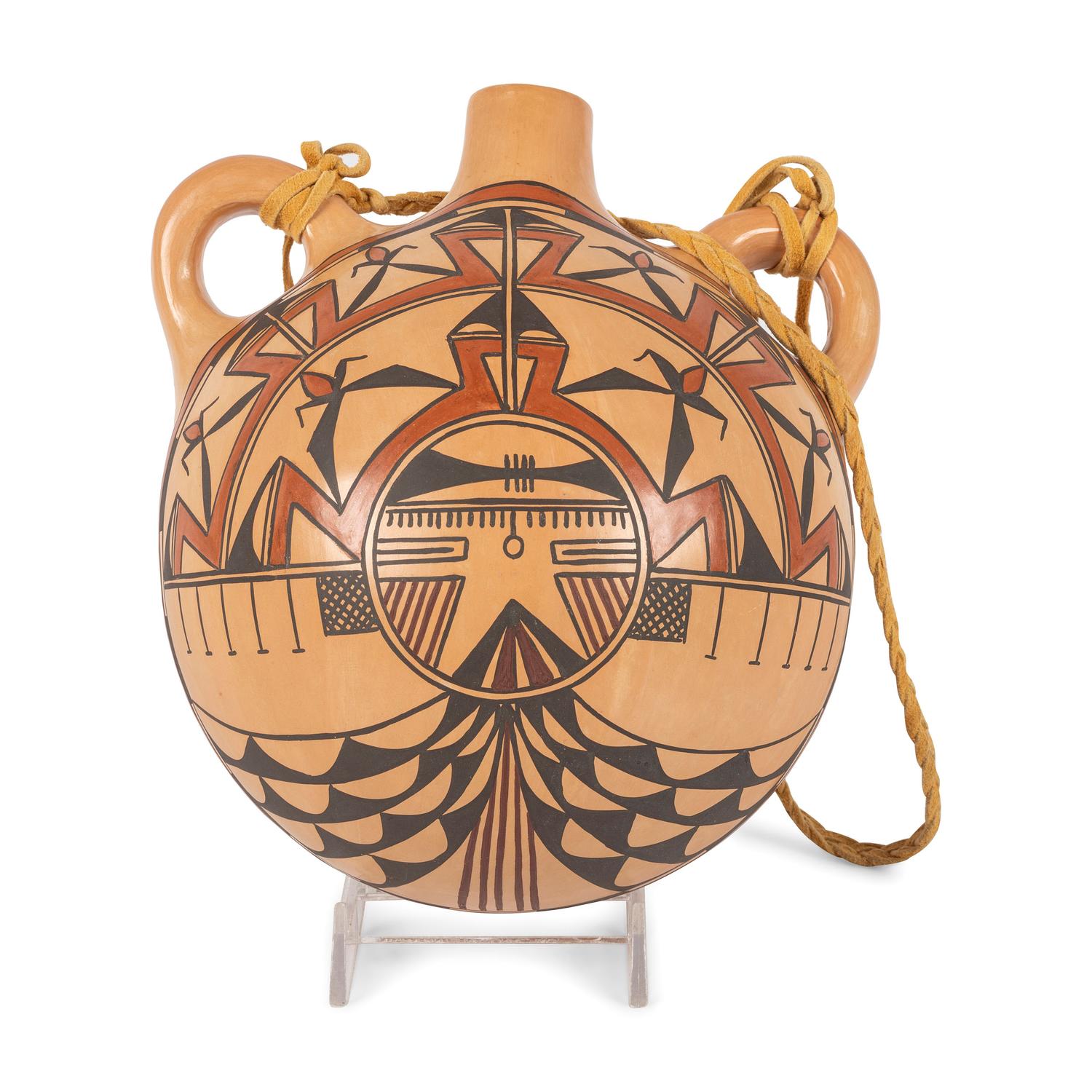 Polychrome Pottery Jar and Canteen