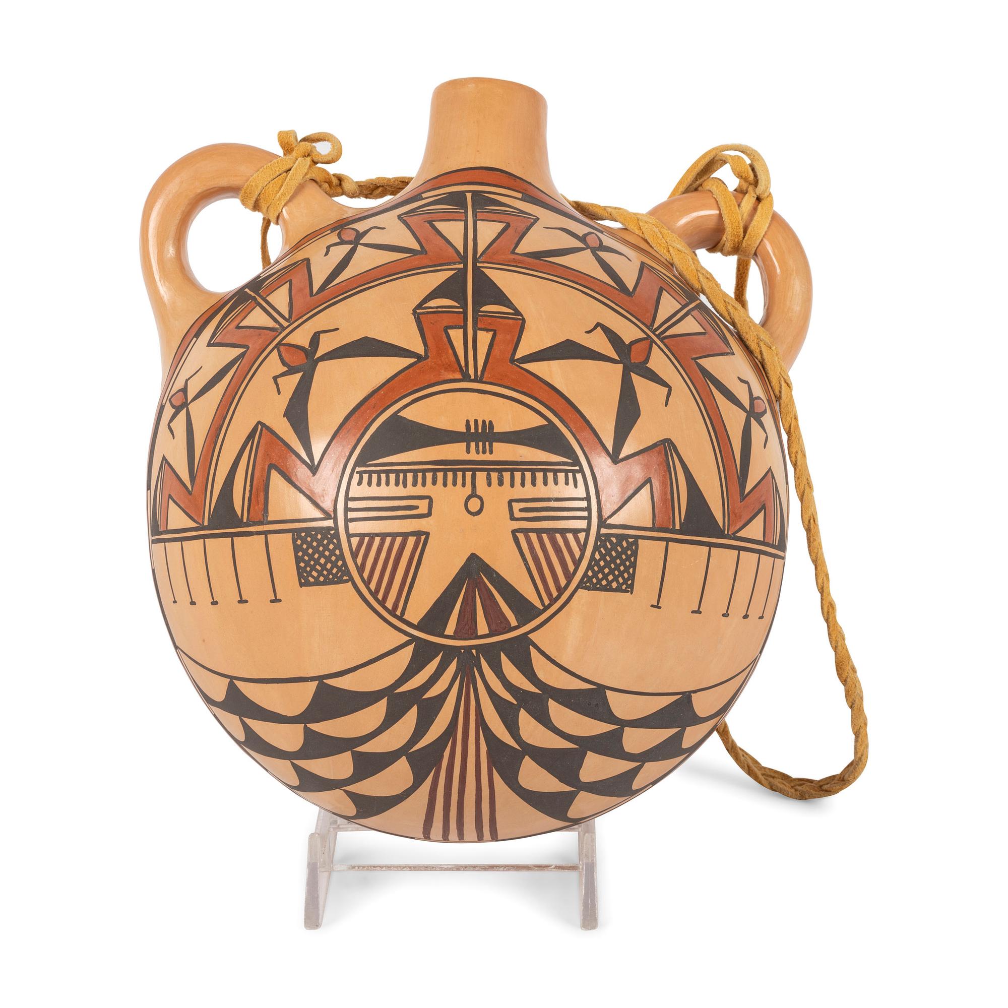 Polychrome Pottery Jar and Canteen
