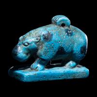 An Egyptian Faience Hippopotamus