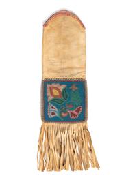 Cree Beaded Hide Tobacco Bag