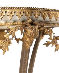 A French Gilt Bronze and Sèvres Style Porcelain-Inset Side Table