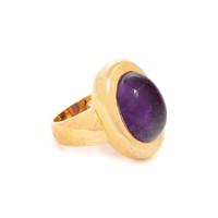 YELLOW GOLD AND AMETHYST RING