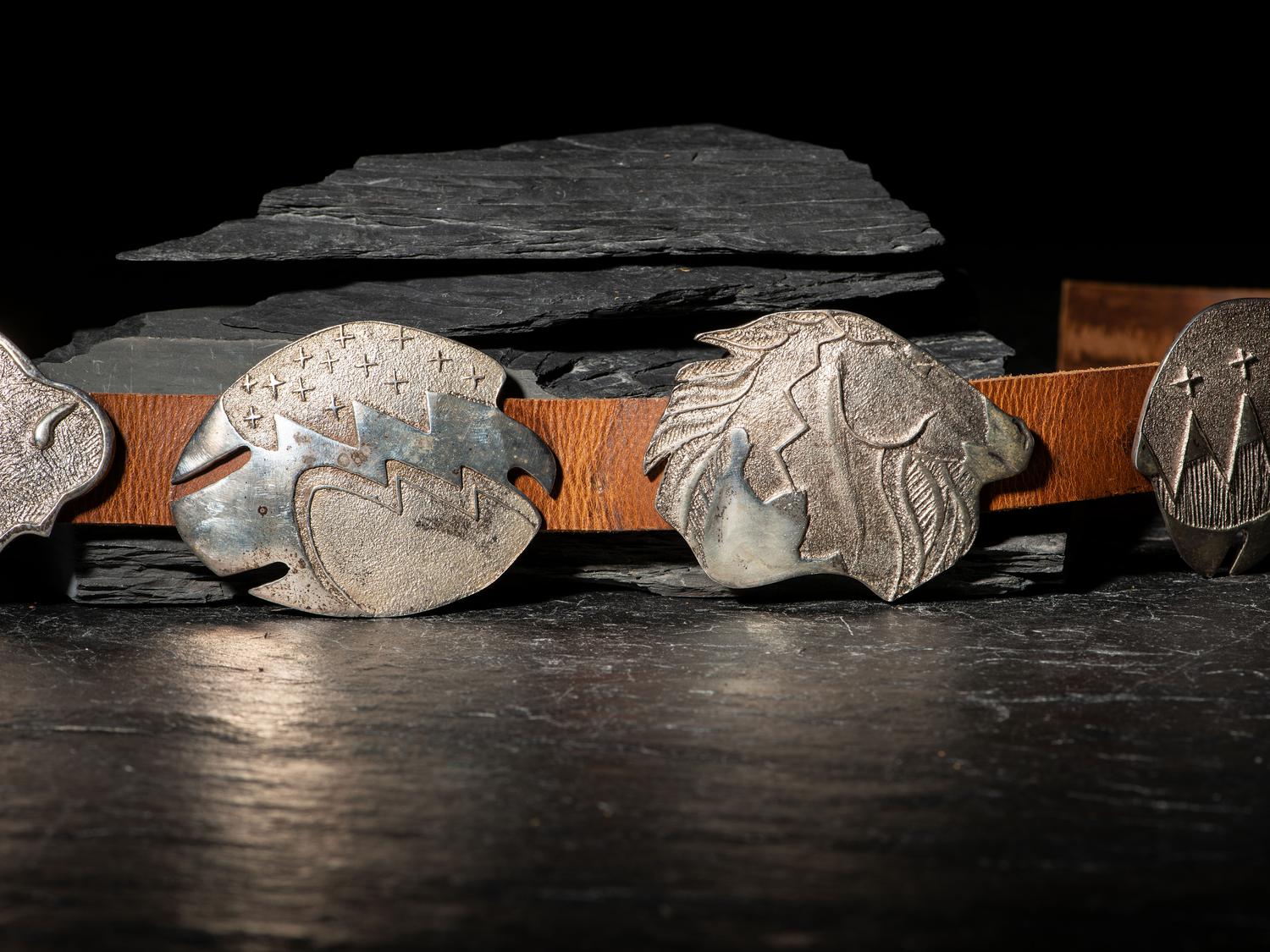 Southwestern Tufa Cast Concha Belt