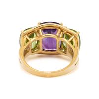VERDURA, AMETHYST, PERIDOT, AND YELLOW GOLD RING