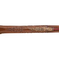 Contemporary Flintlock Jaeger Rifle with Carved and Fluted Stock