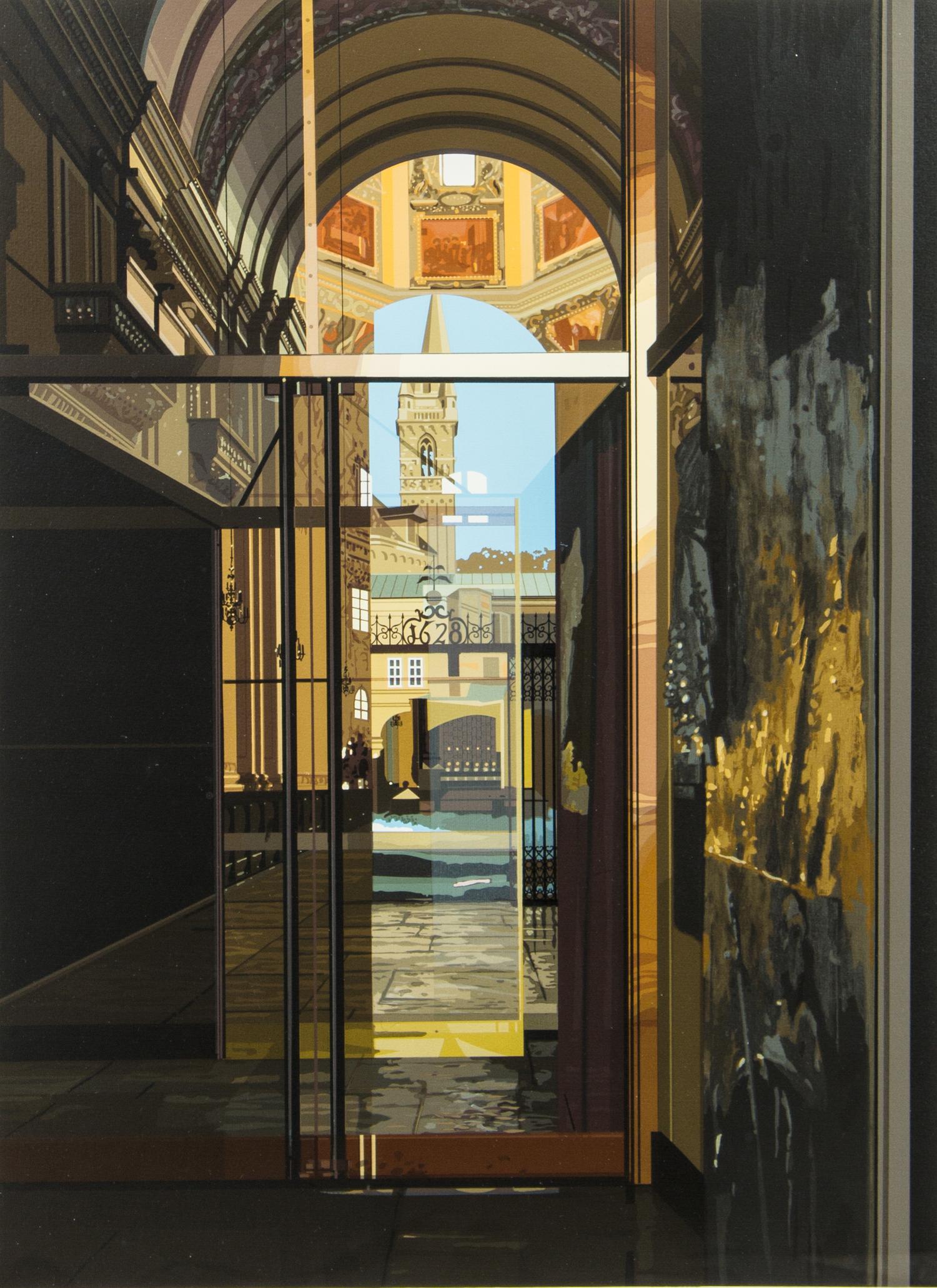 Richard Estes, (American, b. 1932), Salzberg Cathedral, 1982