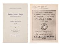 [KING, Martin Luther, Jr. (1929-1968)]. A group of 4 programs from events featuring or honoring Dr. Martin Luther King, Jr. 1956-1965.