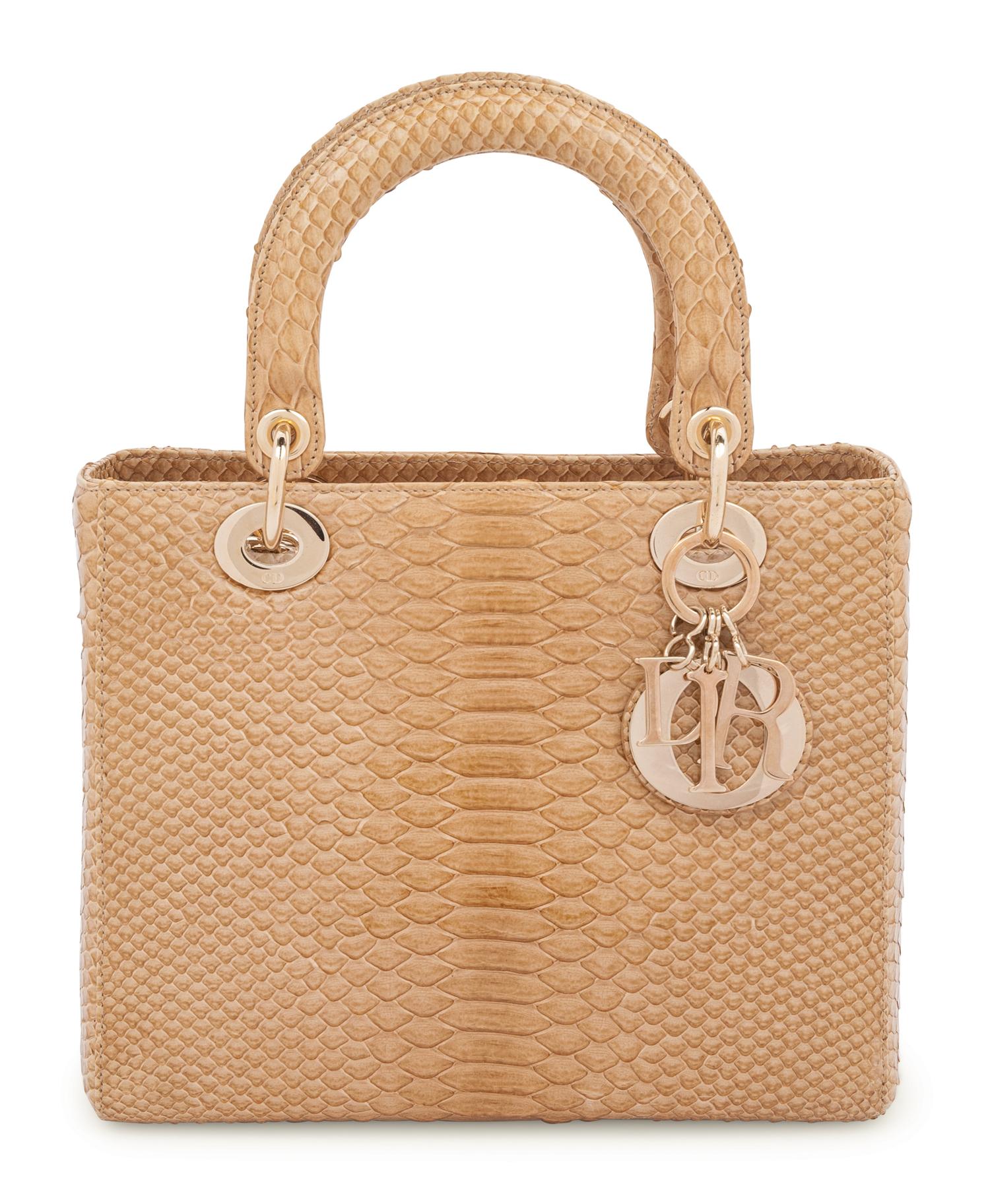 Christian Dior Tan Python Small Lady Dior Bag, 2009