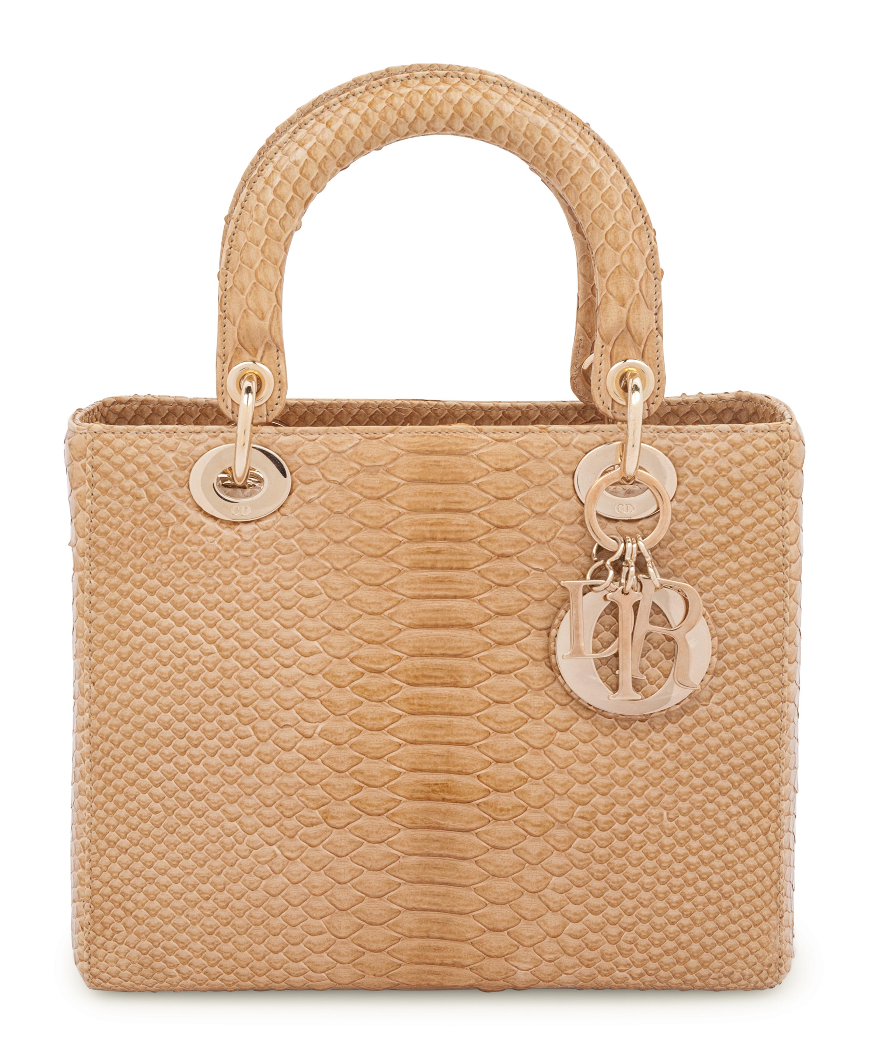 Christian Dior Tan Python Small Lady Dior Bag, 2009