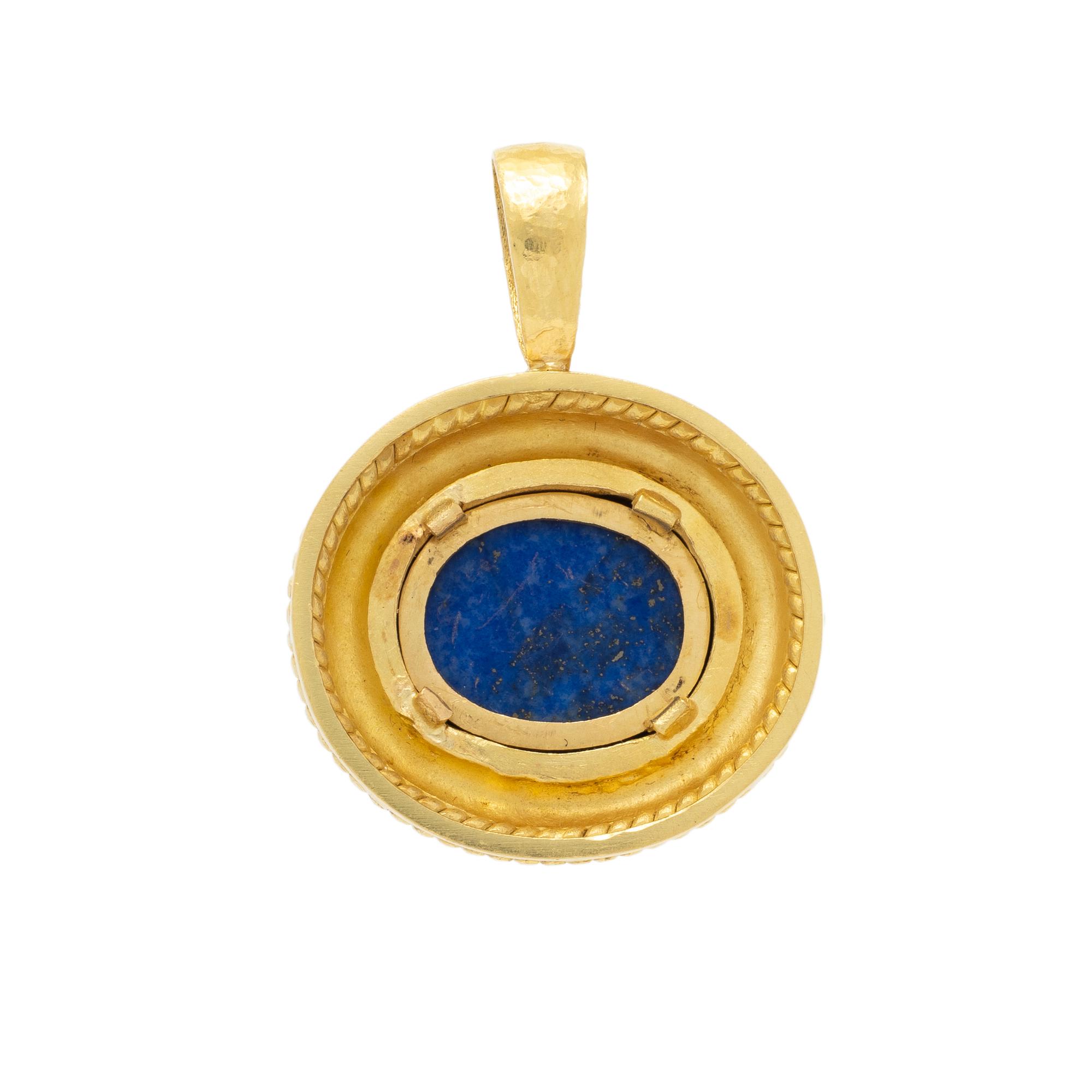 YELLOW GOLD AND MICROMOSAIC PENDANT