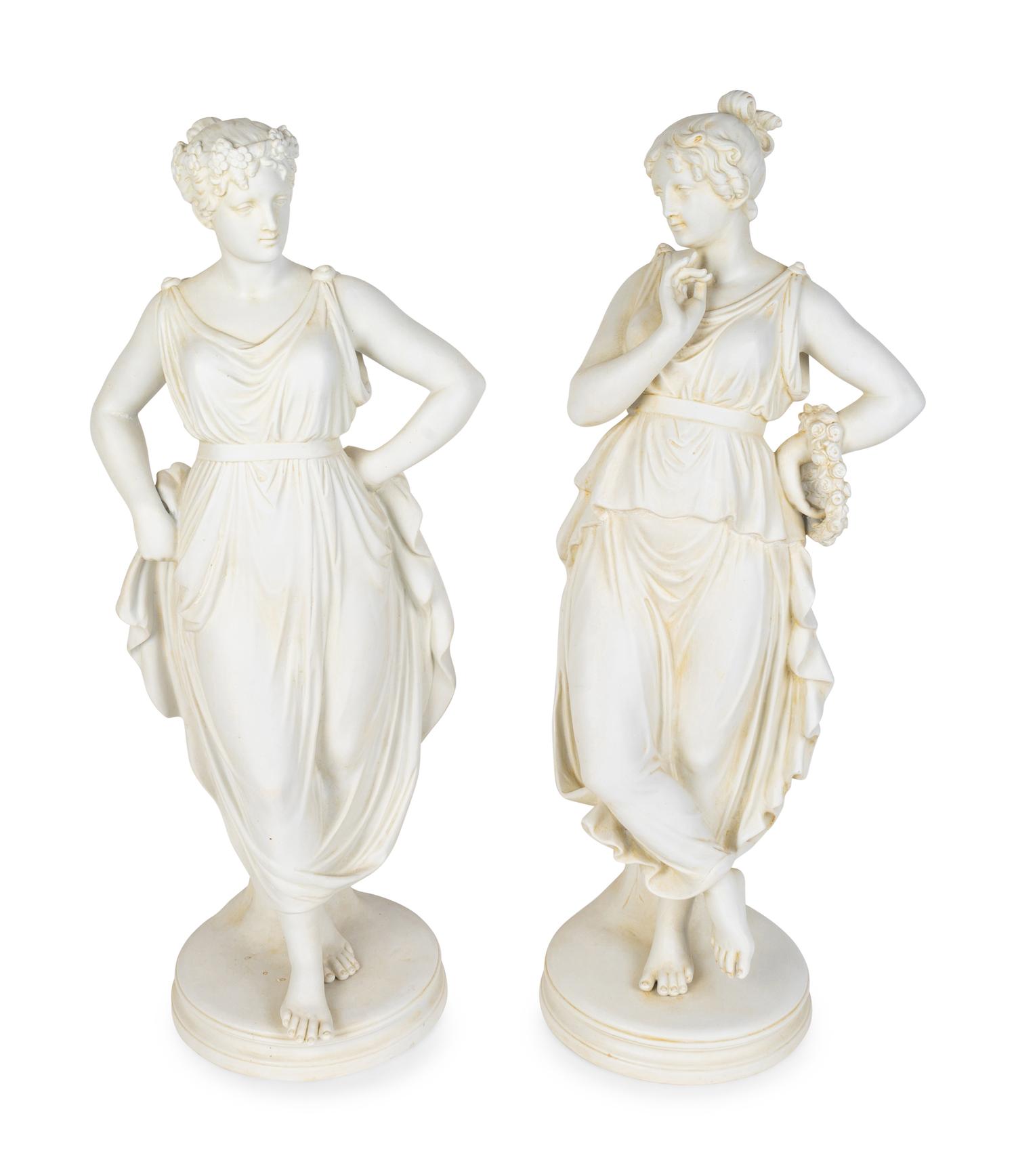 A Pair of German Bisque Classical Figures — 19TH/20TH CENTURY