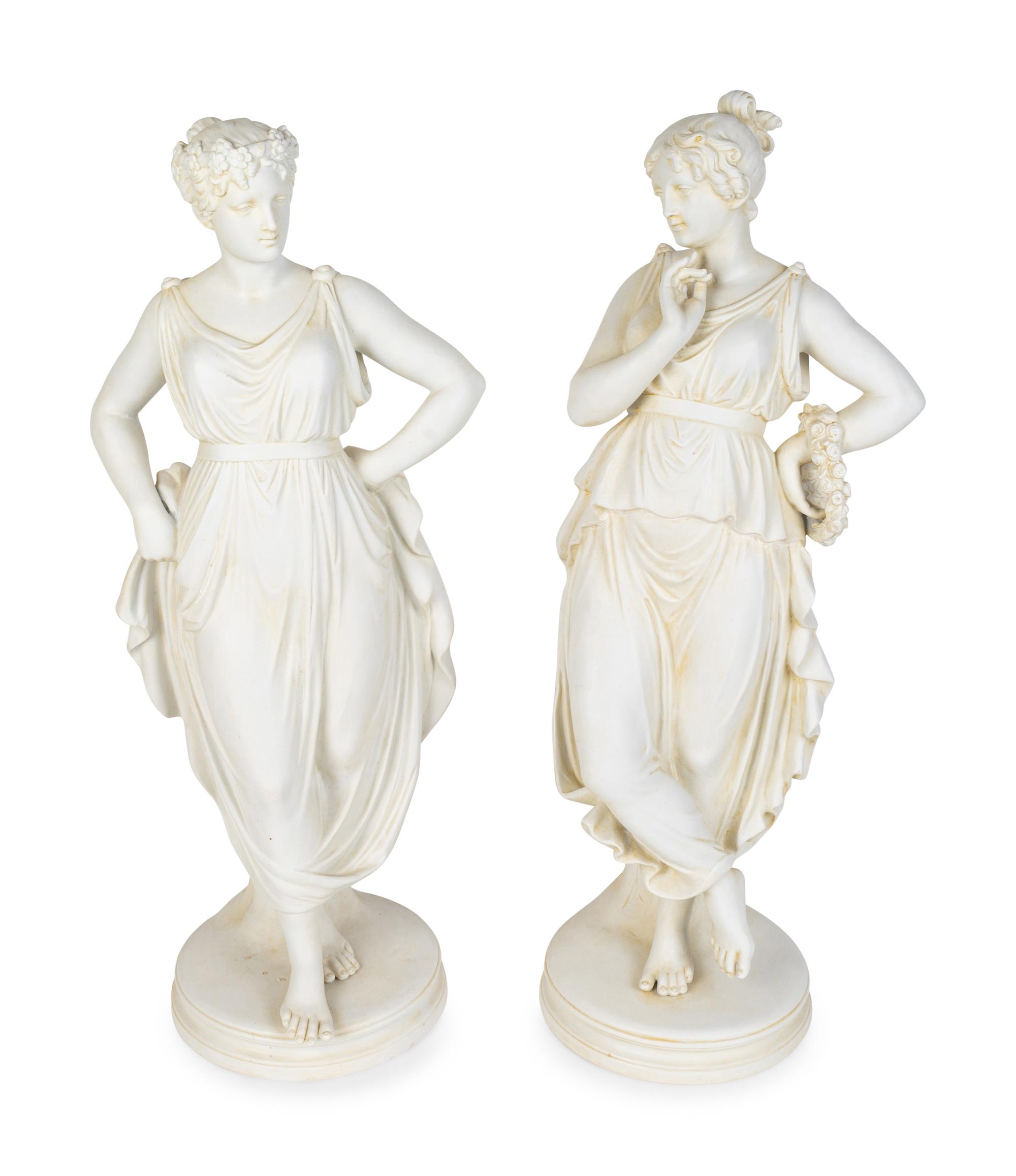 A Pair of German Bisque Classical Figures — 19TH/20TH CENTURY