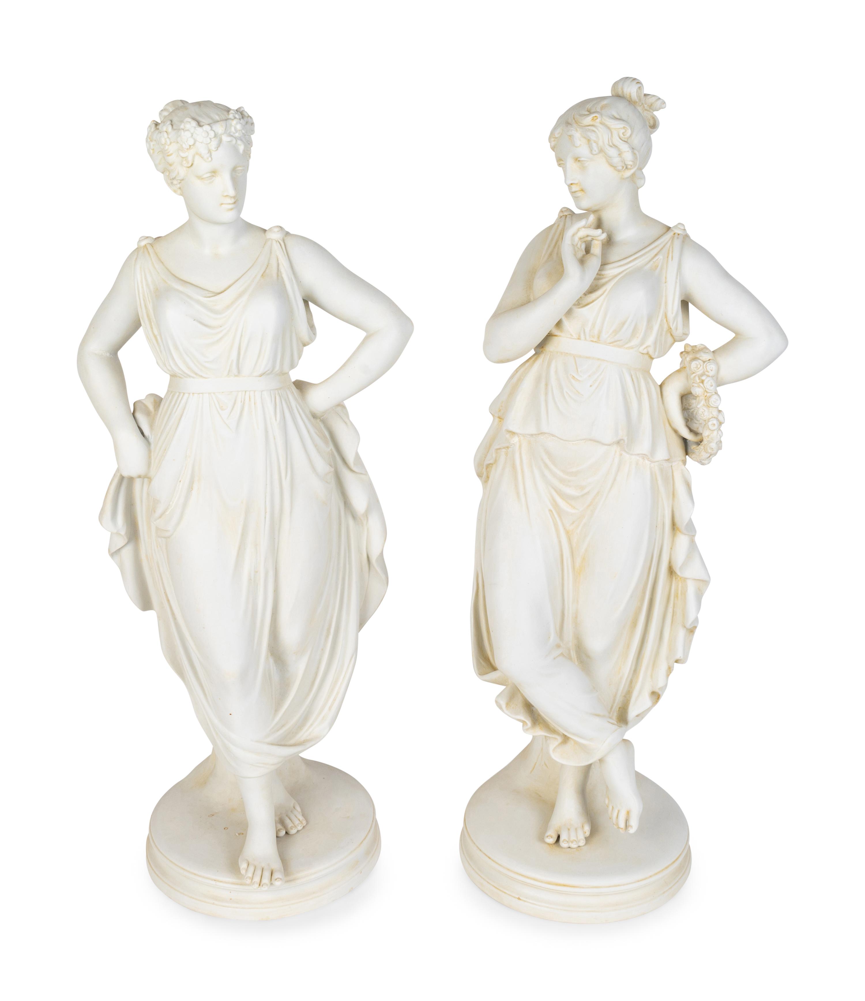 A Pair of German Bisque Classical Figures — 19TH/20TH CENTURY