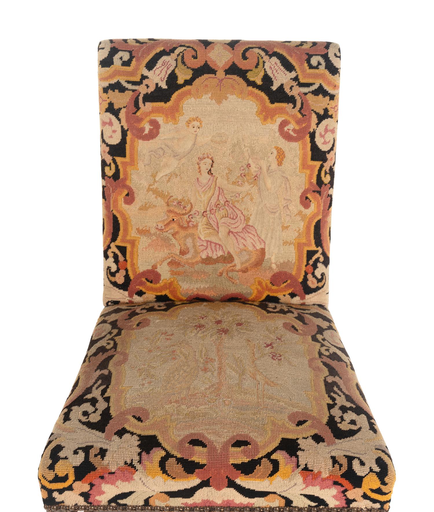 A Pair of George III Style Needlepoint Upholstered Side Chairs