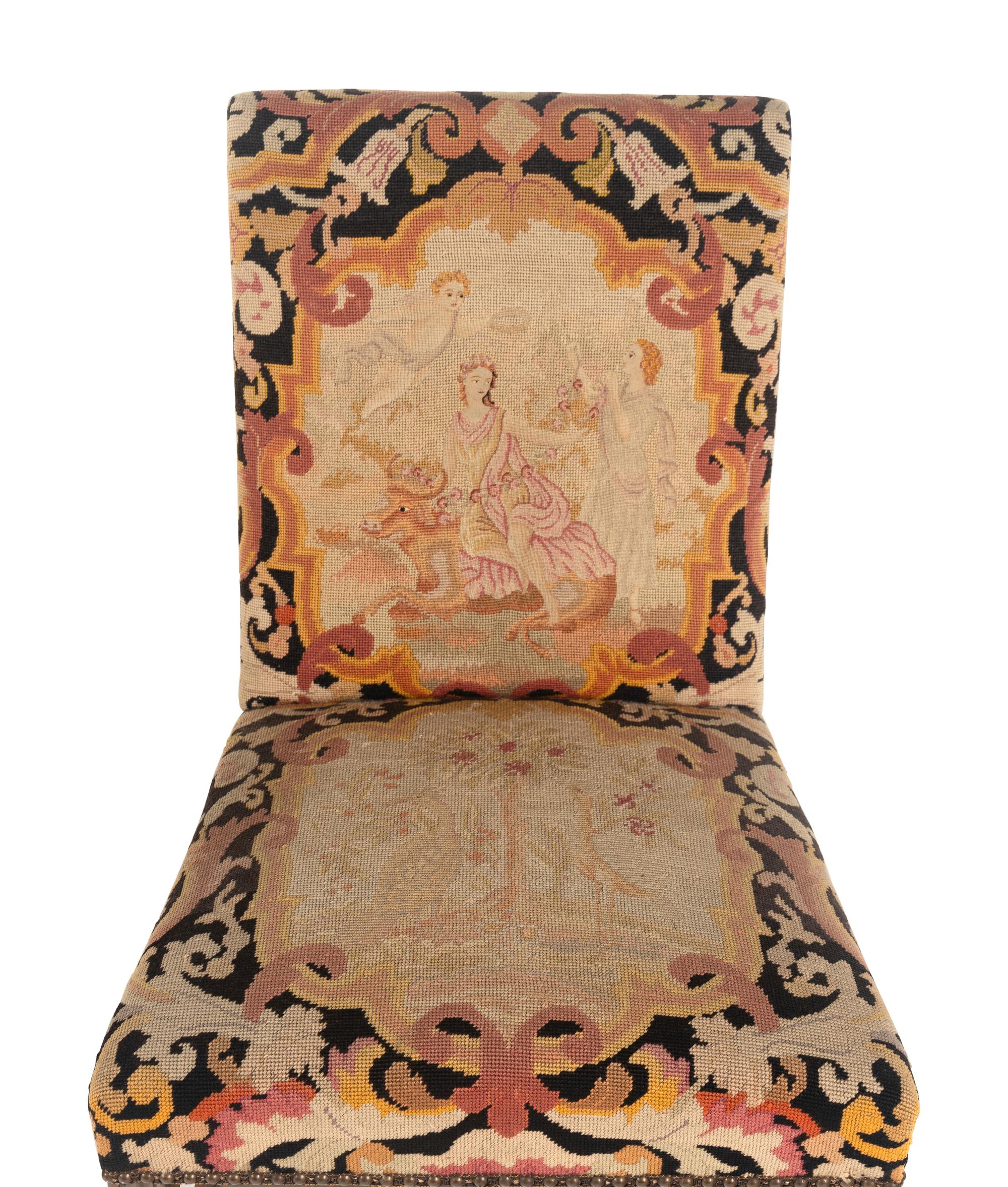 A Pair of George III Style Needlepoint Upholstered Side Chairs