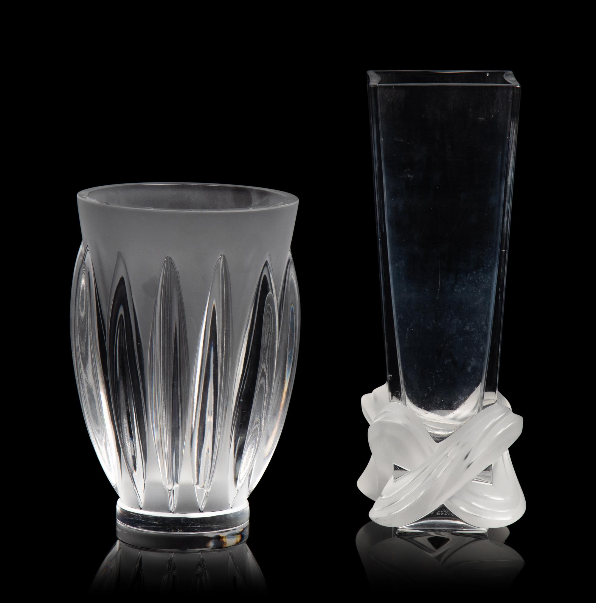 A Lalique Courchevel Vase and Lucca Vase