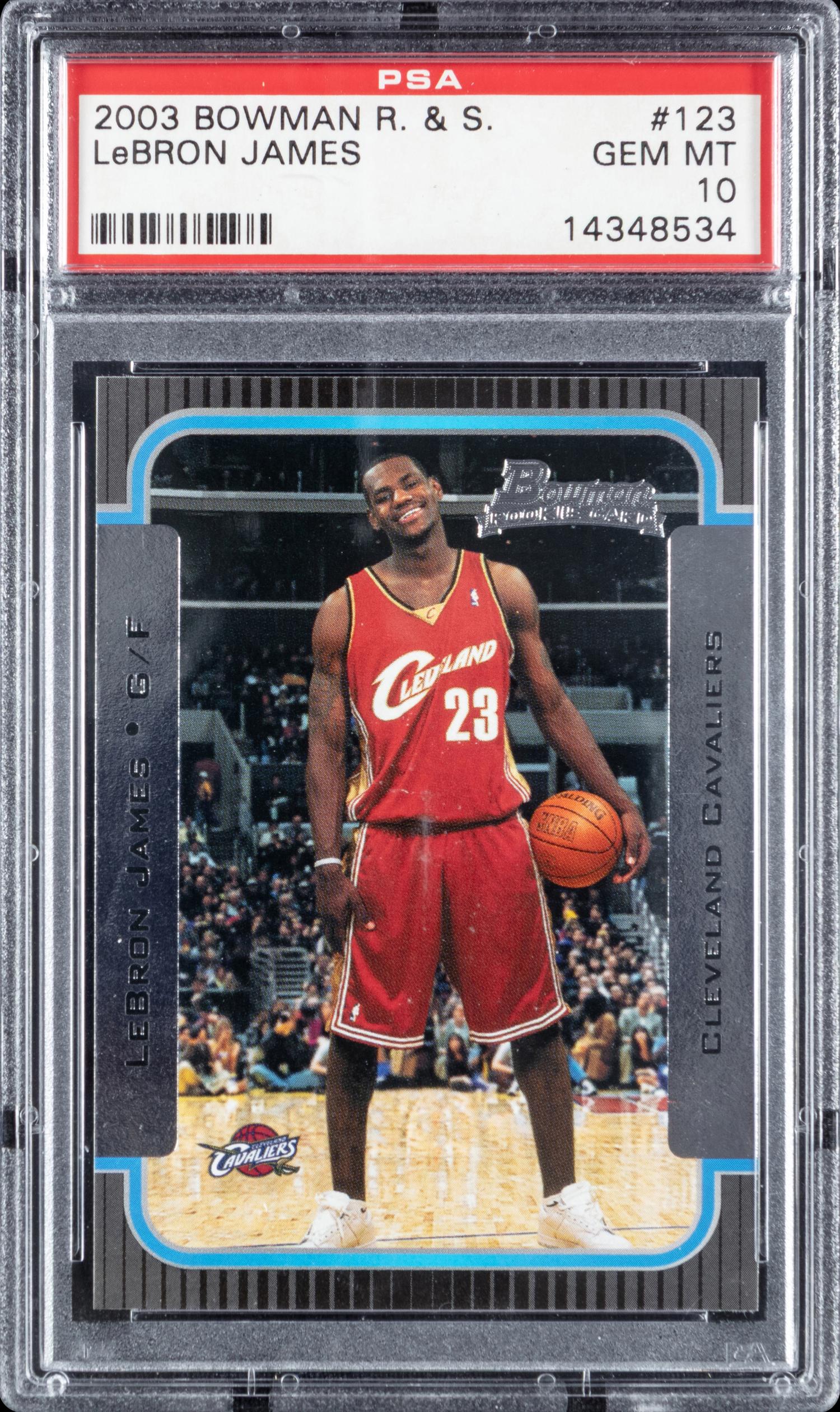 A 2003 Bowman Rookies and Stars LeBron James Bowman Rookie Basketball Card No. 123 (PSA 10 GEM MINT)