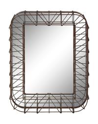 A Contemporary Iron Re-bar Framed Mirror — 20TH CENTURY