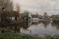 Pond in Herstedvester, Denmark
