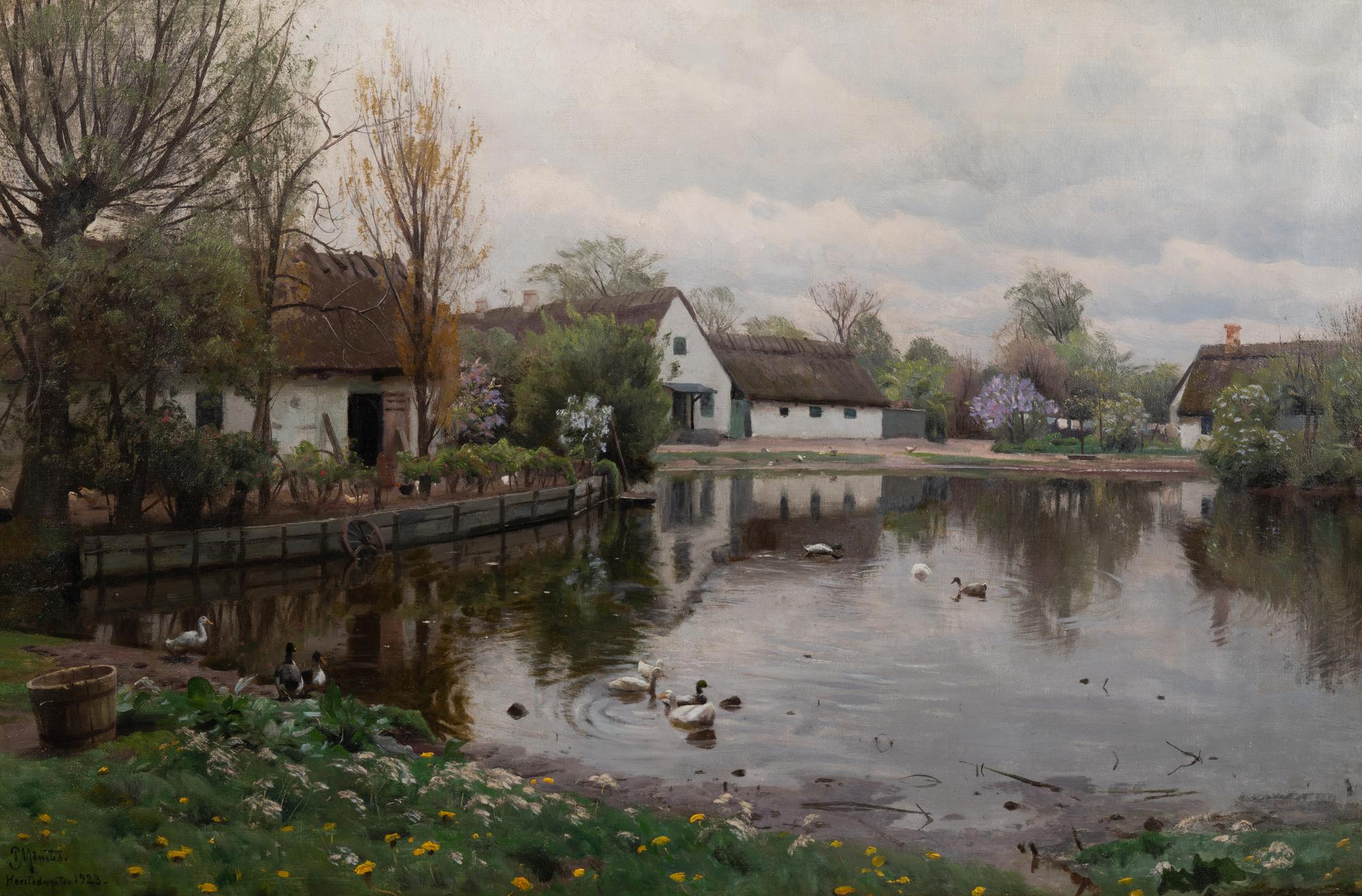 Pond in Herstedvester, Denmark