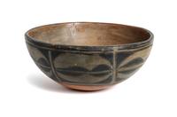 A Santo Domingo Polychrome Dough Bowl Diameter 10 3/4 inches. — 20TH CENTURY