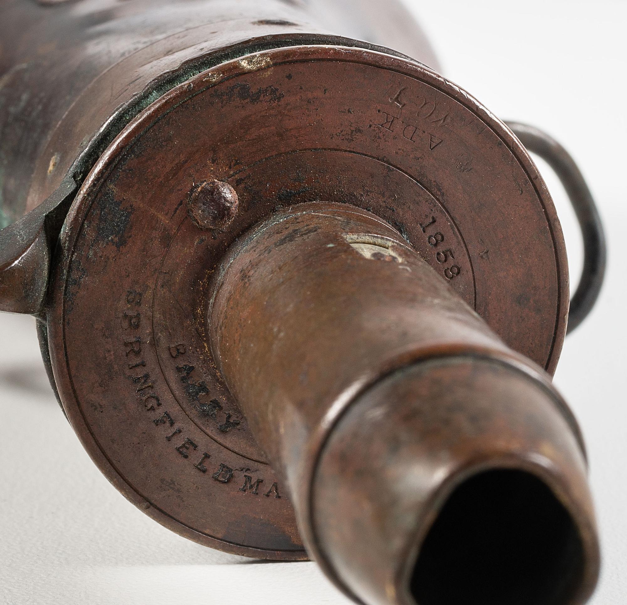[CIVIL WAR]. Peace flask. Manufactured by Batty, Springfield, MA. 1858.