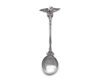 A Small Continental Silver Spoon With Eagle Terminal