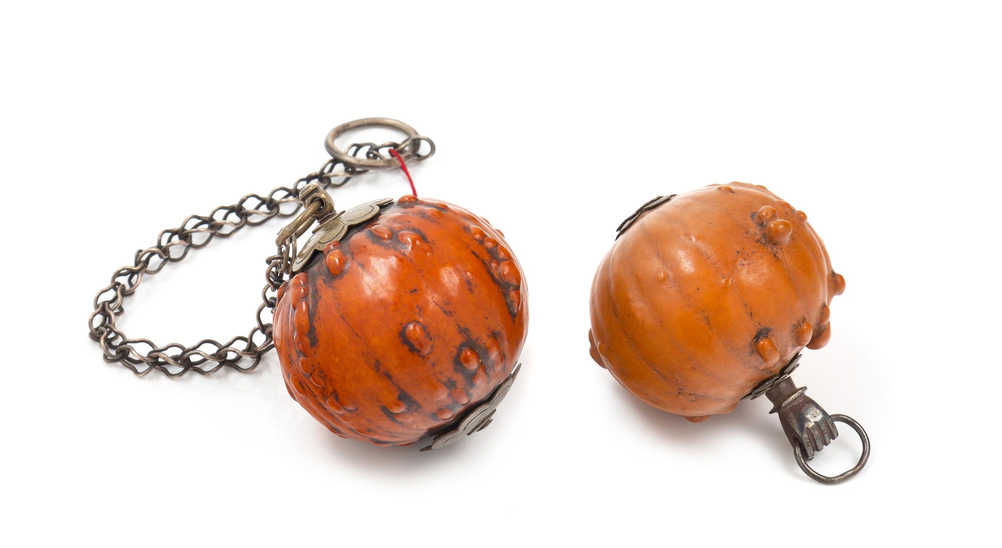 Two Small Chinese Gourds Diameter of larger 1 3/4 inches. — QING DYNASTY (1644-1911)
