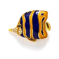 ENAMEL AND DIAMOND FISH BROOCH