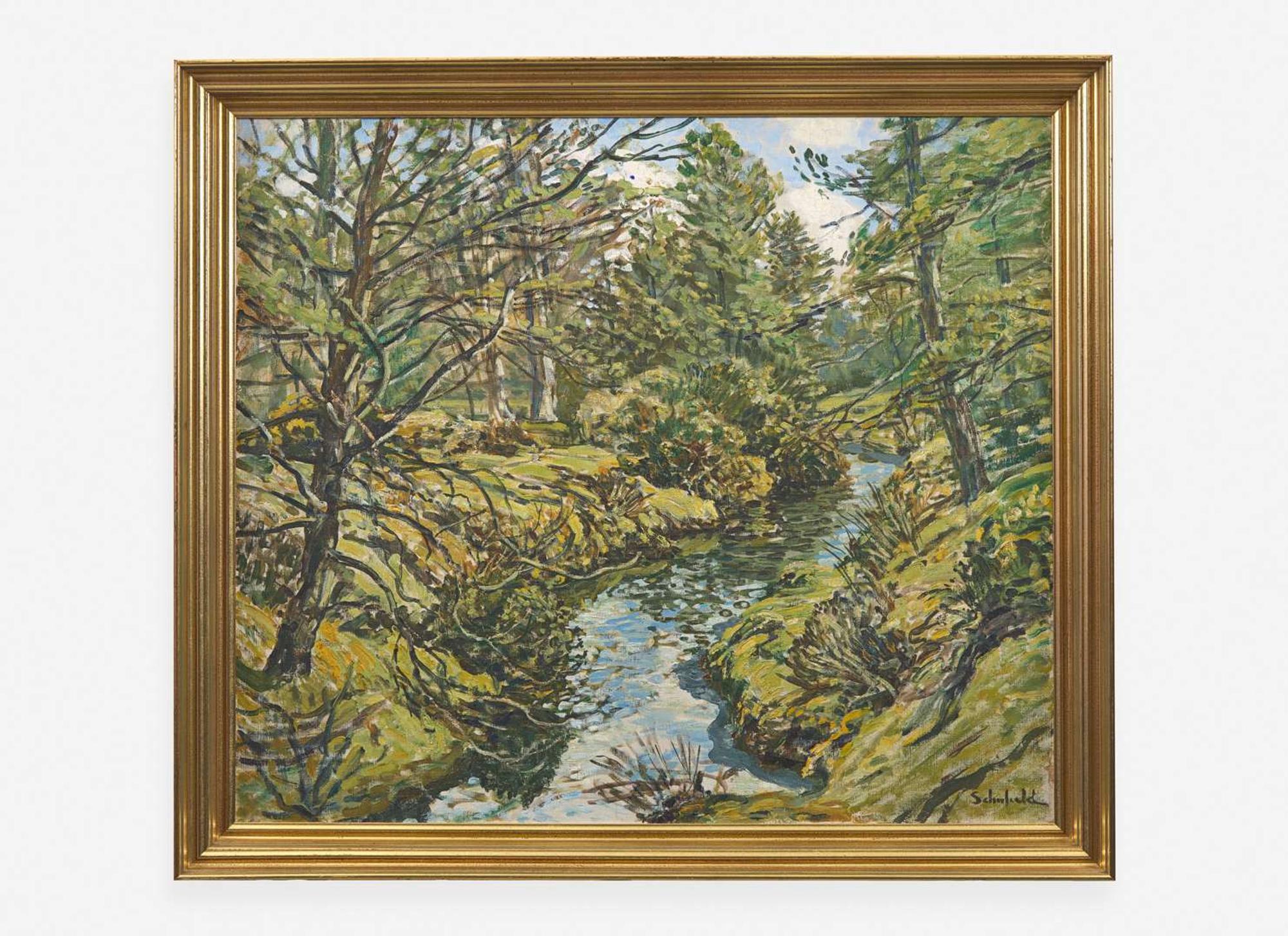 Walter Elmer Schofield (American, 1867-1944) - Woodland Stream