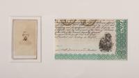 [CIVIL WAR]. FORREST, Nathan Bedford (1821-1877). CDV with unusual Jackson, Tennessee, imprint and partial document signed by Nathan Bedford Forrest.