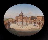 An Italian Micromosaic Plaque of Saint Peter's Square