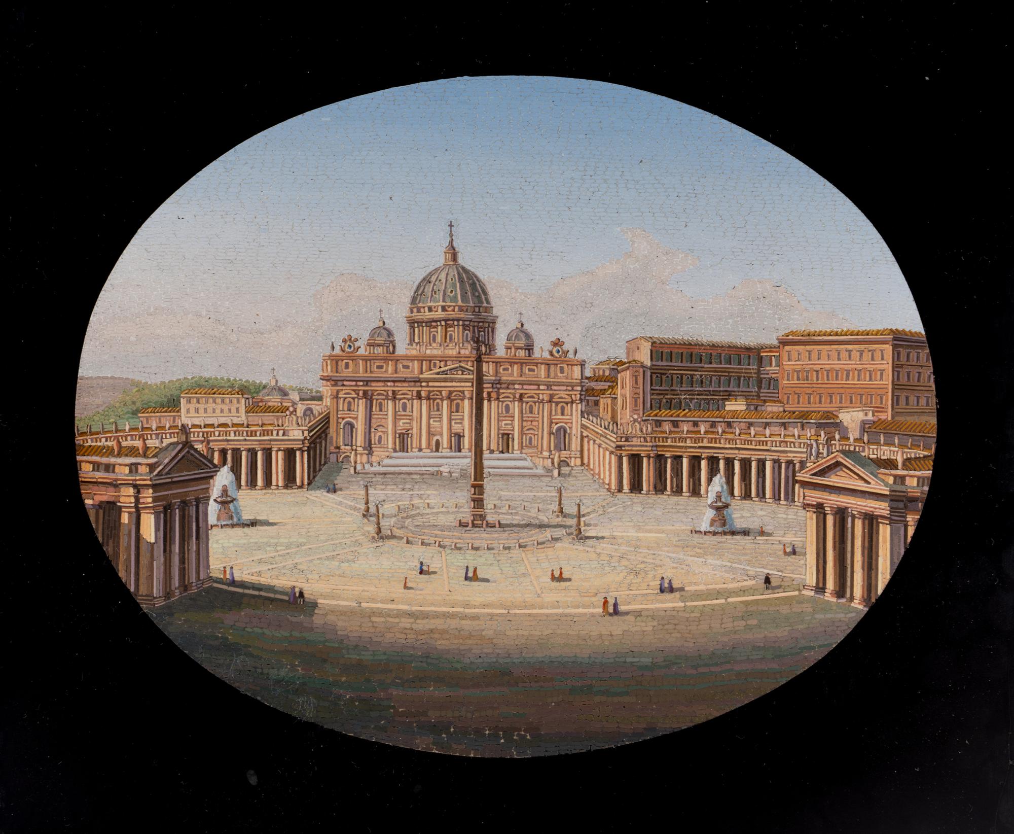 An Italian Micromosaic Plaque of Saint Peter's Square