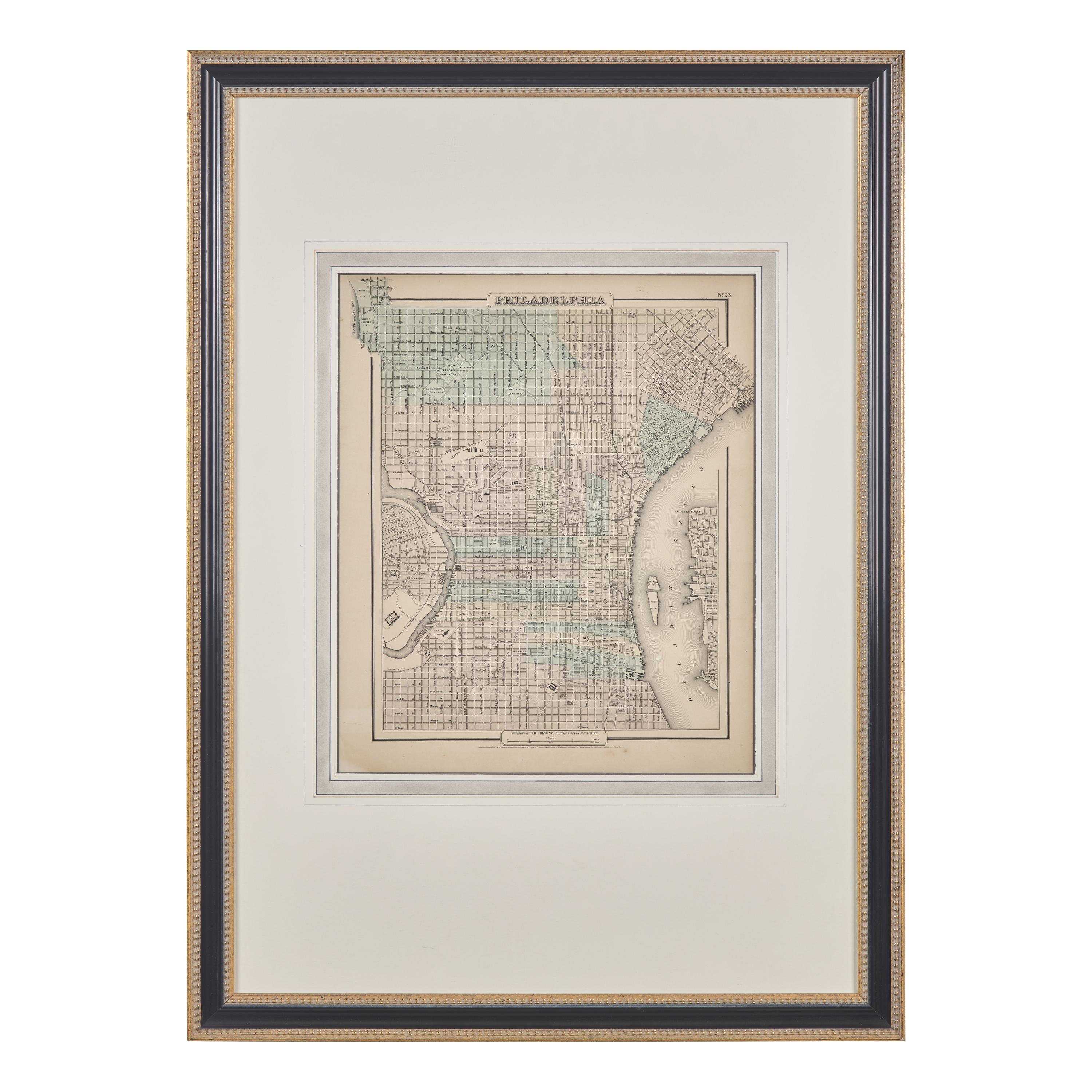 [Philadelphia] Group of 5 19th-20th century maps of Philadelphia