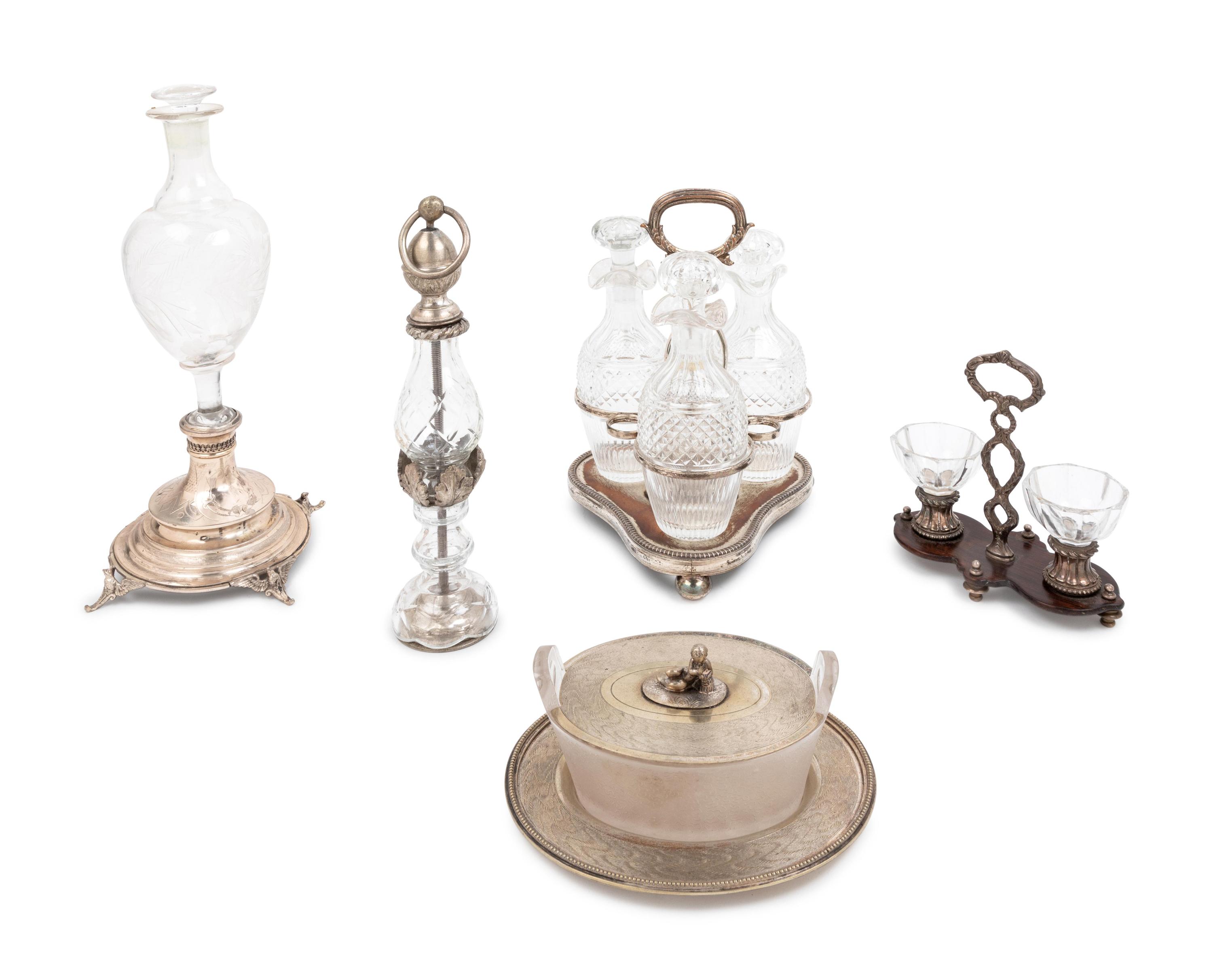 Five Silver-Plate Mounted Articles