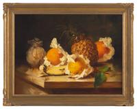 Still Life with Pineapple and Wrapped Oranges