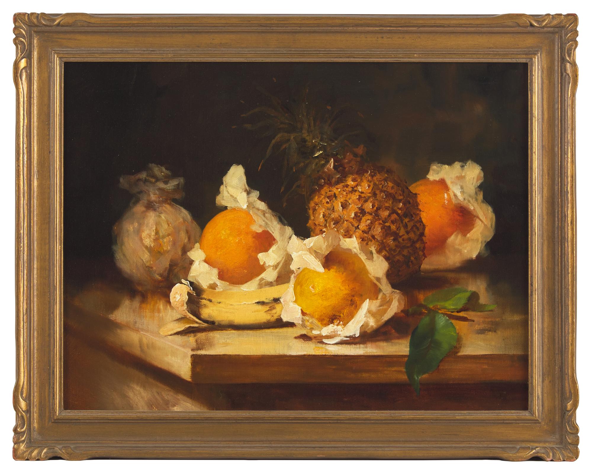 Still Life with Pineapple and Wrapped Oranges