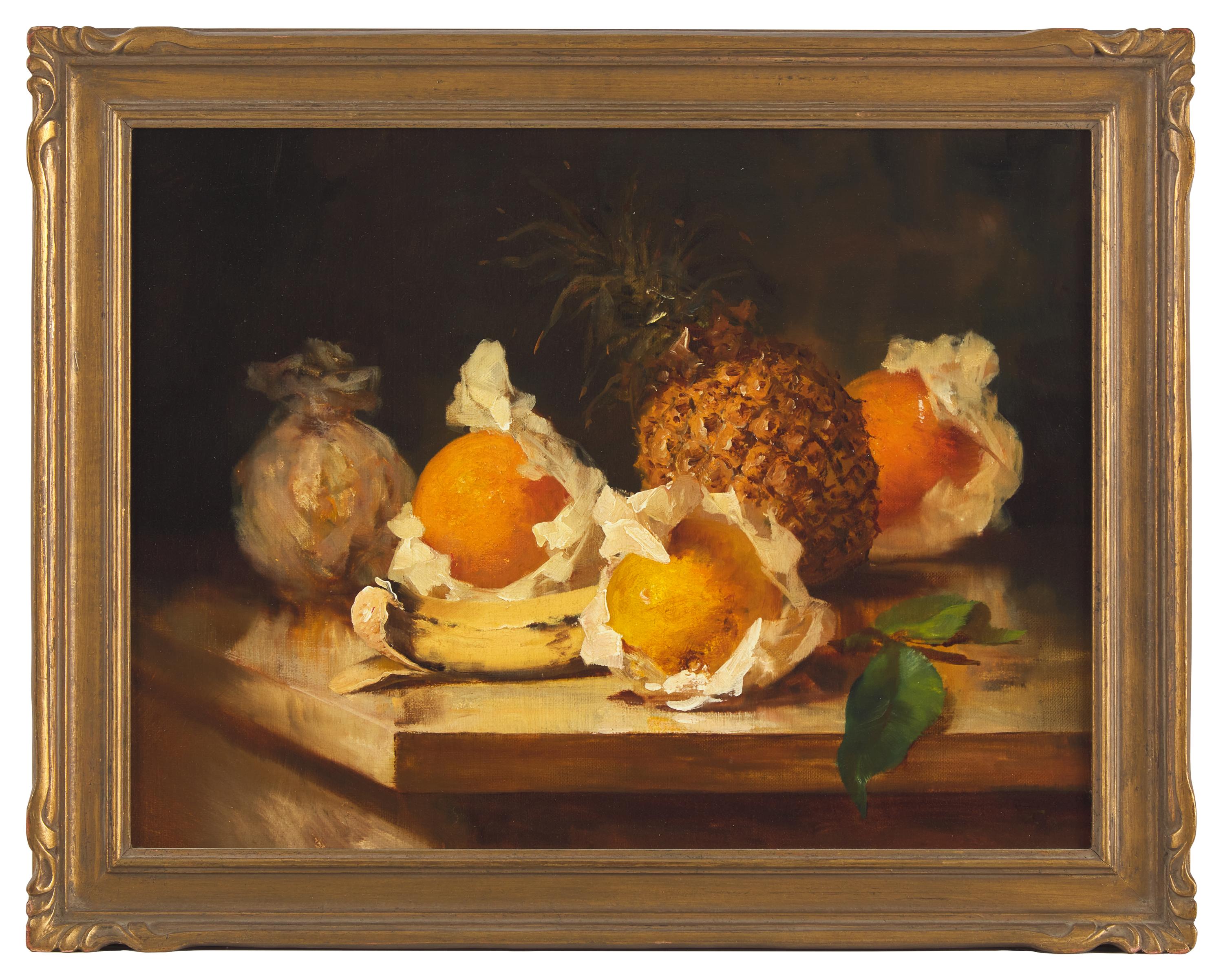 Still Life with Pineapple and Wrapped Oranges