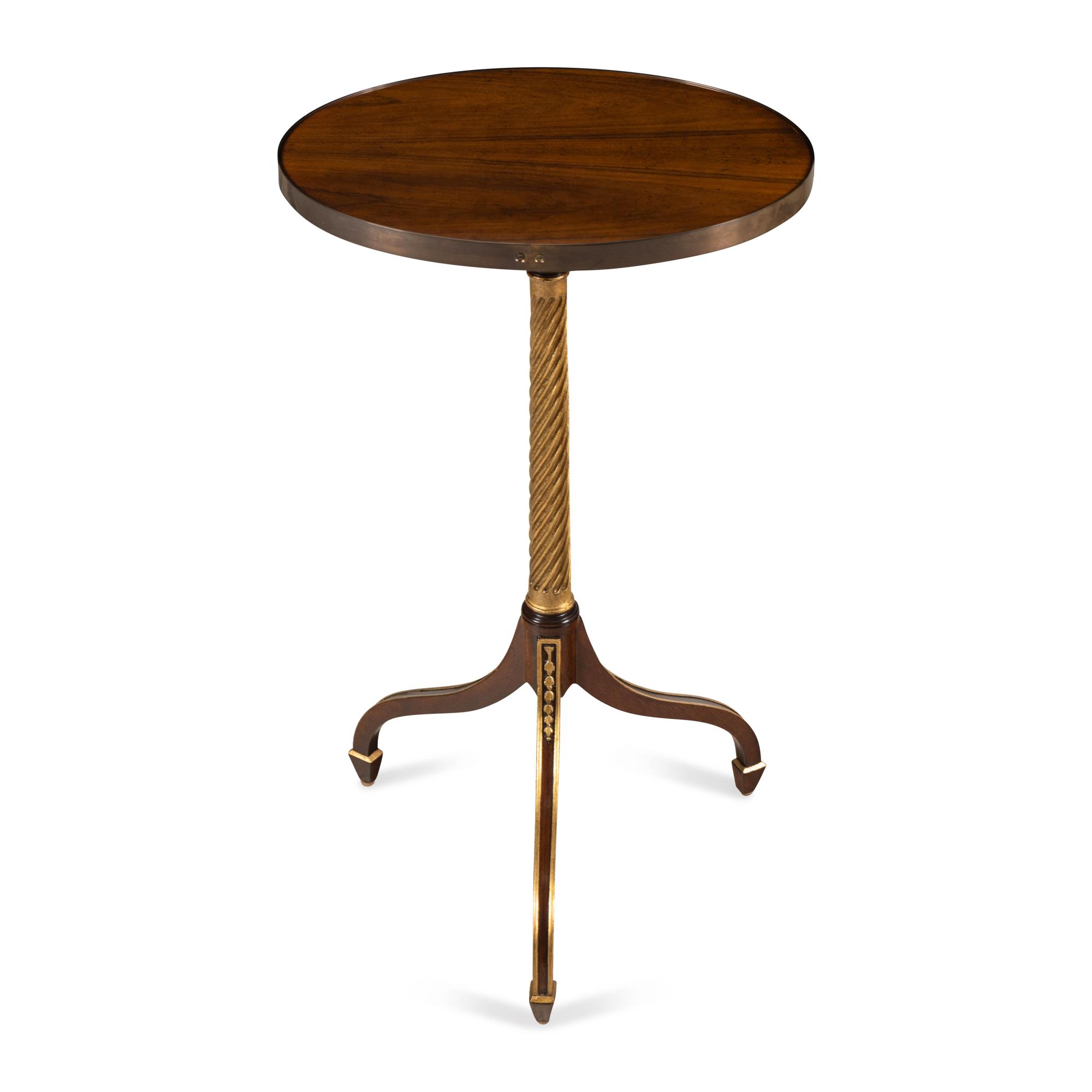 A Baker Parcel-Gilt Mahogany Side Table