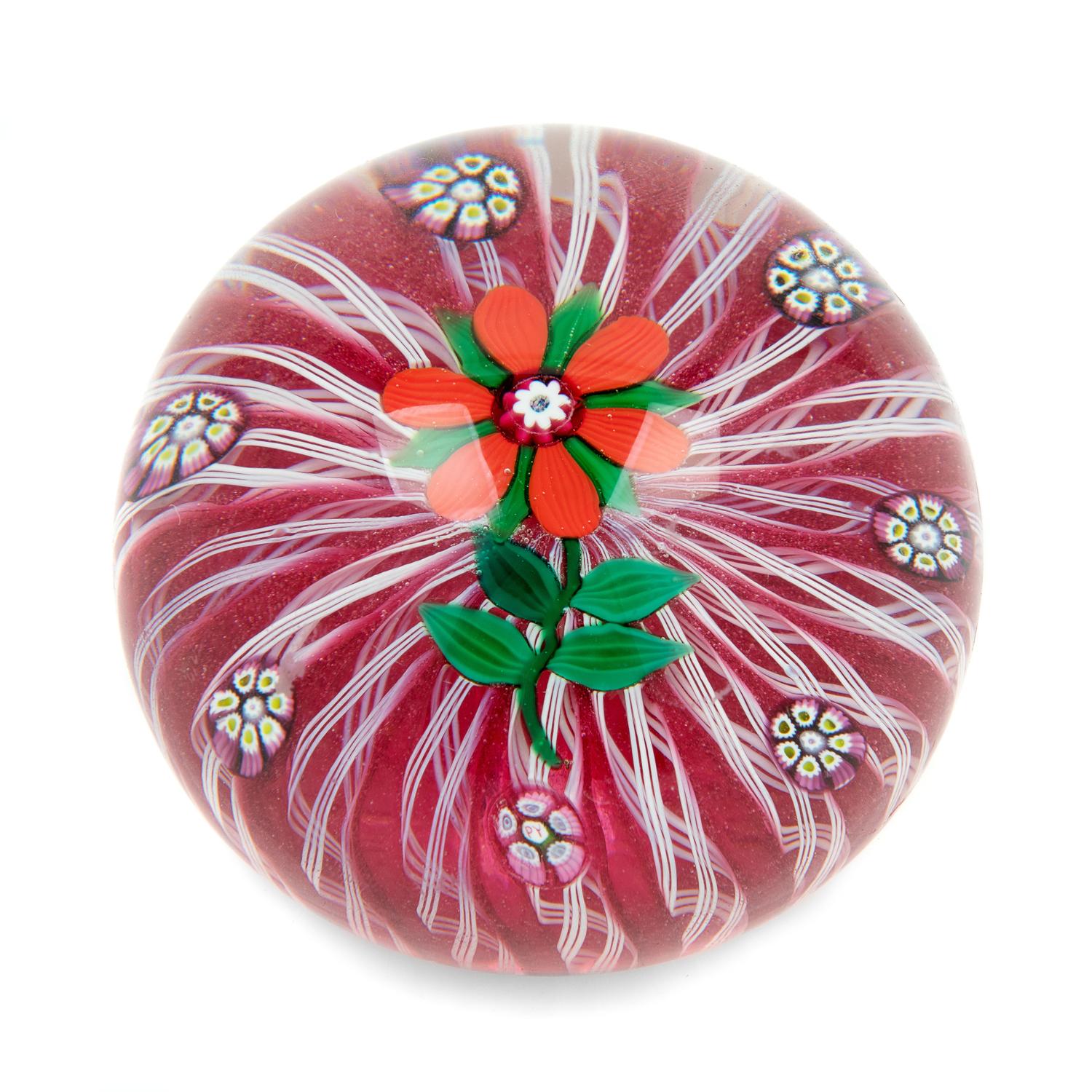 Paul Yasart, (Spanish, 1904-1991), Paperweight with Floral Motif