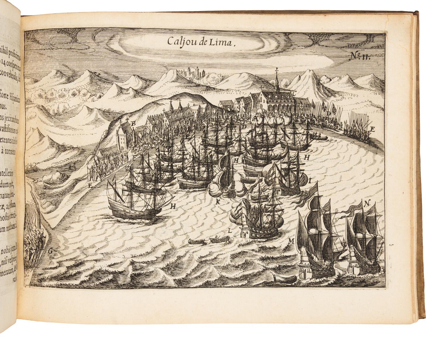 SPILBERGEN, Joris van (1568-1620). Speculum orientalis occidentalisque Indiae navigationum. Leiden, 1619. FIRST EDITION IN LATIN.
