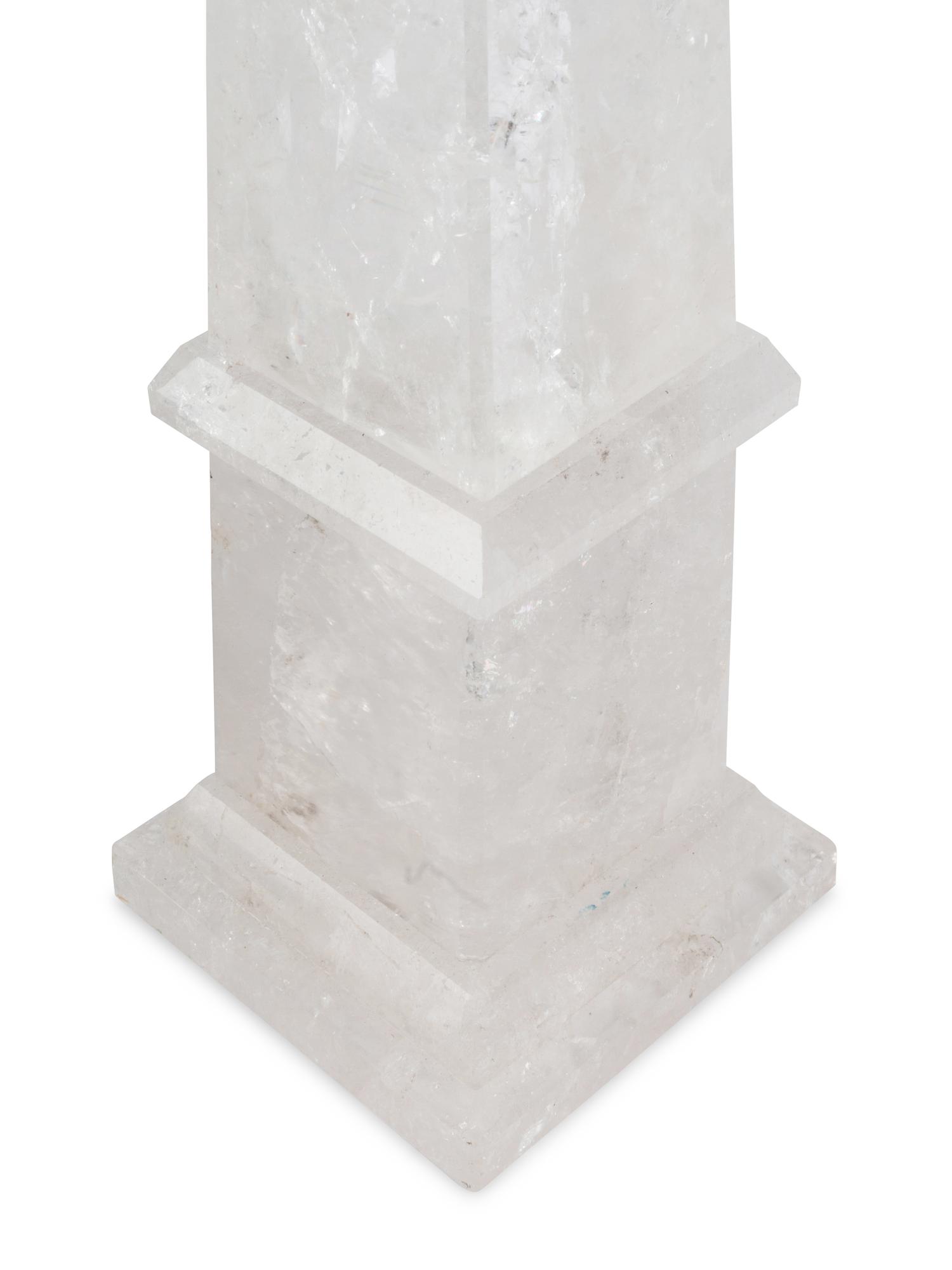 A Pair of Large Rock Crystal Obelisks